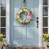 Easter Wreath 40cm Artificial Cute Festive Spring Garland Front Door Wreath for Family Friends Adults Men Women Holiday Home