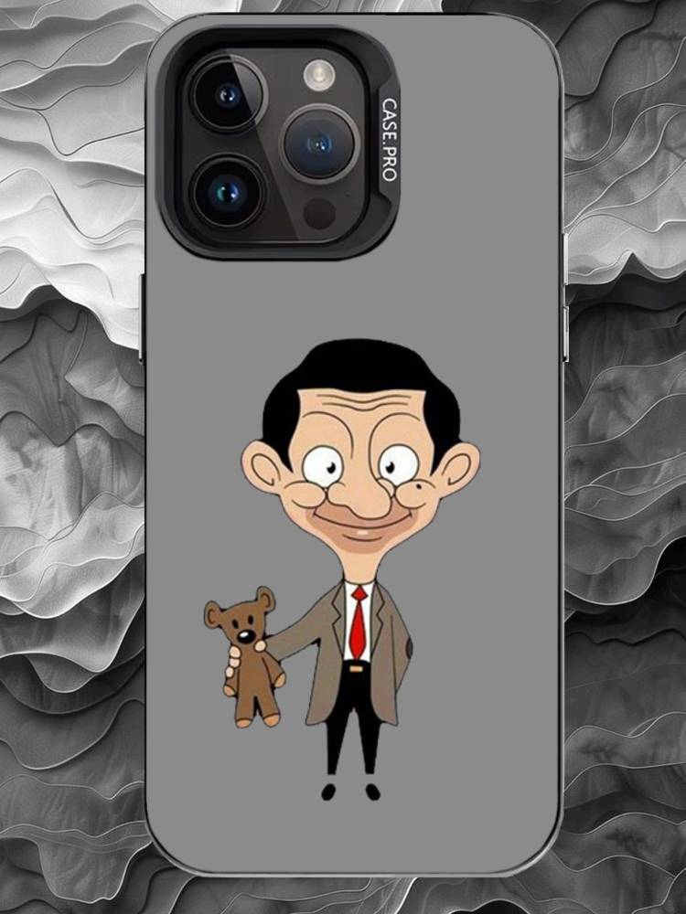 

M-Mr. Bean Phone Case For iPhone 17 16 15 14 13 12 11 Pro Max Plus Silver Matte Black Cover iPhone15promax