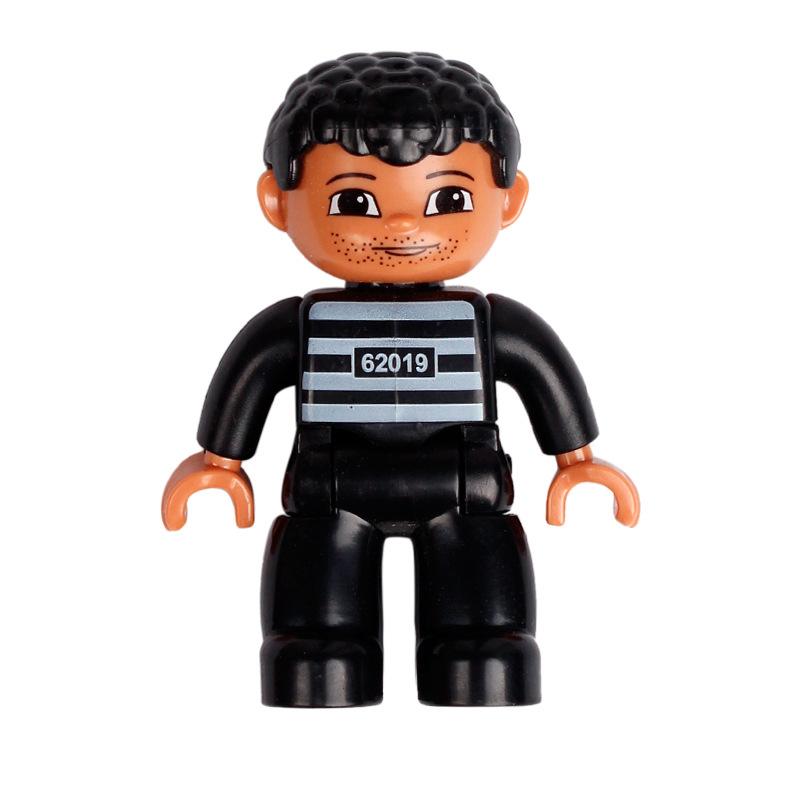 Big Building Blocks Boy Girls Family Policemen Figures Doll Compatible Duplos Children Kids Self Locking Bricks Assemble Toys