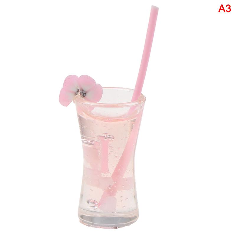 Mini Milkshake Ice Cream Lemon Milk Fruit Tea Water Cup Strawberry Banana Miniatures Dollhouse Accessories Cups Kitchen Toys