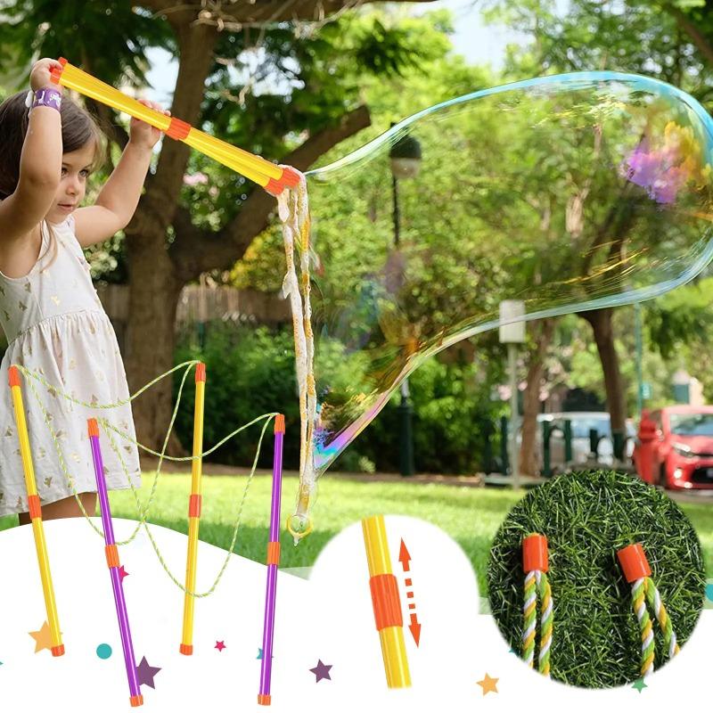 Double Pole Giant Bubble Stick, Large Bubble Circle Rope Toy, Outdoor Garden Stage Props Fun Bubble Tool for Kids