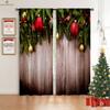 Christmas Decoration Curtains Wooden Elk Snowman Print Curtains Kids Room Restaurant Holiday Party Decoration Curtains 2 Pieces