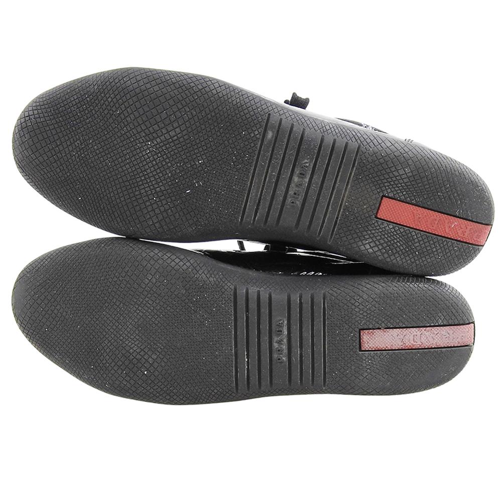 PRADA SPORT Patent leather low-top sneakers, women's, black, size 36, 3E5620 shoes 36 blackUsed