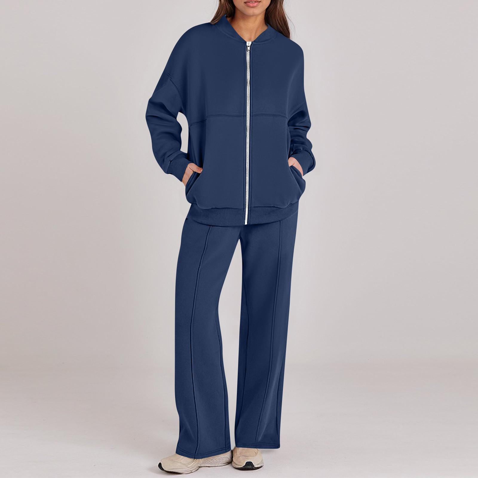 

Женская однотонная толстовка с длинным рукавом и круглым вырезом, повседневная удобная свободная легкая женская толстовка XL тёмно-синий