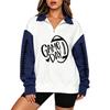 Women's Fashion Casual Printed Zip-Up Sweatshirt with Stand Collar and Long Sleeve