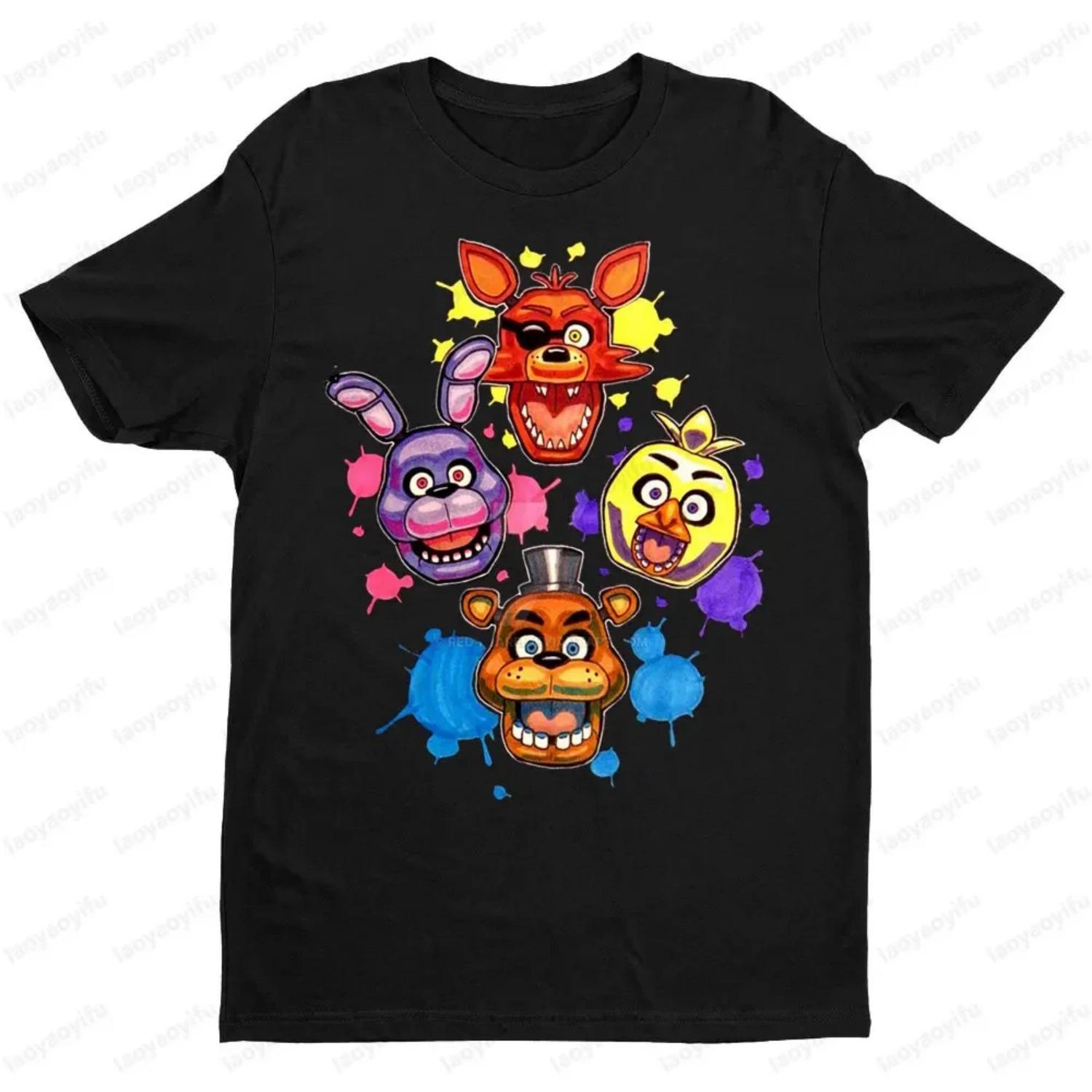 

Terrifying Bear Friends Role Printed T-shirt Creative Design Men Women Fashion Crewneck Cotton Tee Tops Horror Game Lover Tshirt XXXXXL