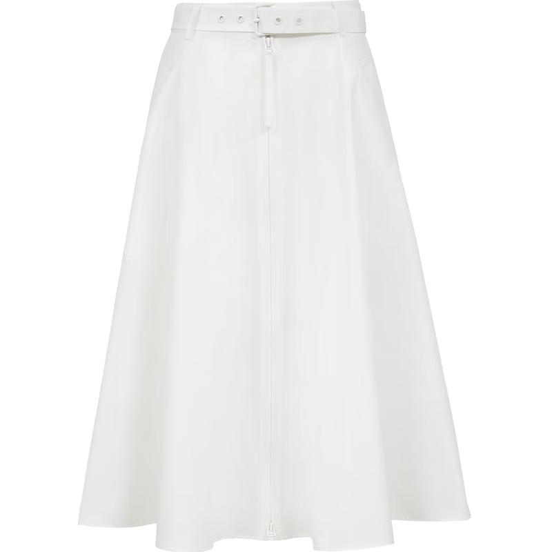 Veromoda Women's Cotton Blend A-Line Long Skirt with Detachable Belt