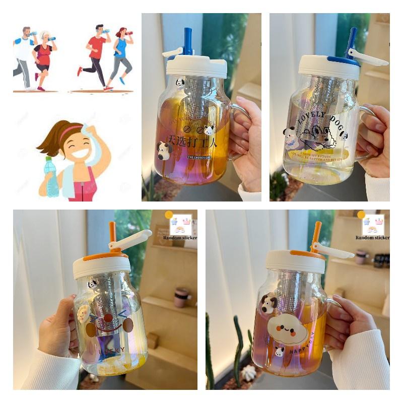 Stilvolle und langlebige Glastasse für Frauen, hohe Temperaturbeständigkeit, Tee-Trennung, Griff inklusive