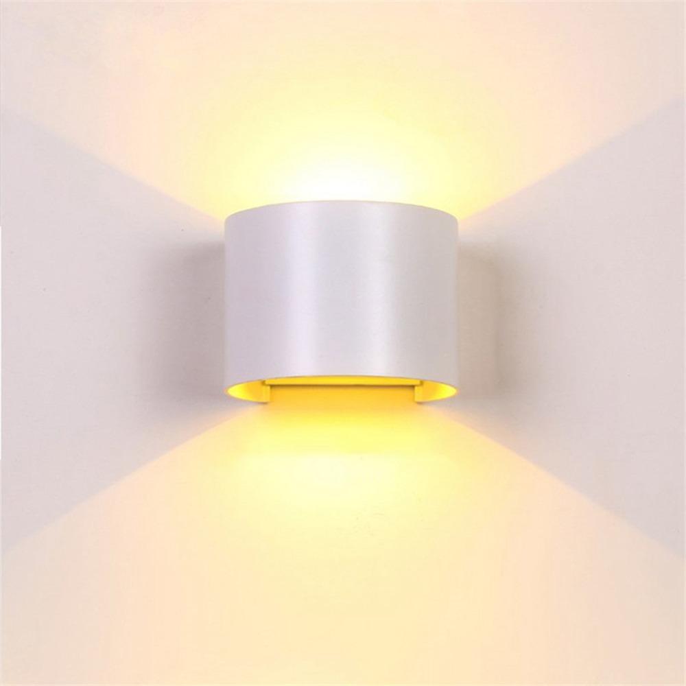 Modern 12W Wall Light Semi-Circular Waterproof LED Wall Lamp CRI 80 Aluminum Housing Up Down Lighting Patio