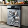 Adesivos Elegantes de Flores Metálicas para Renovação de Eletrodomésticos de Cozinha Autoadesivos Decalques de Parede para Geladeira Lava-louças