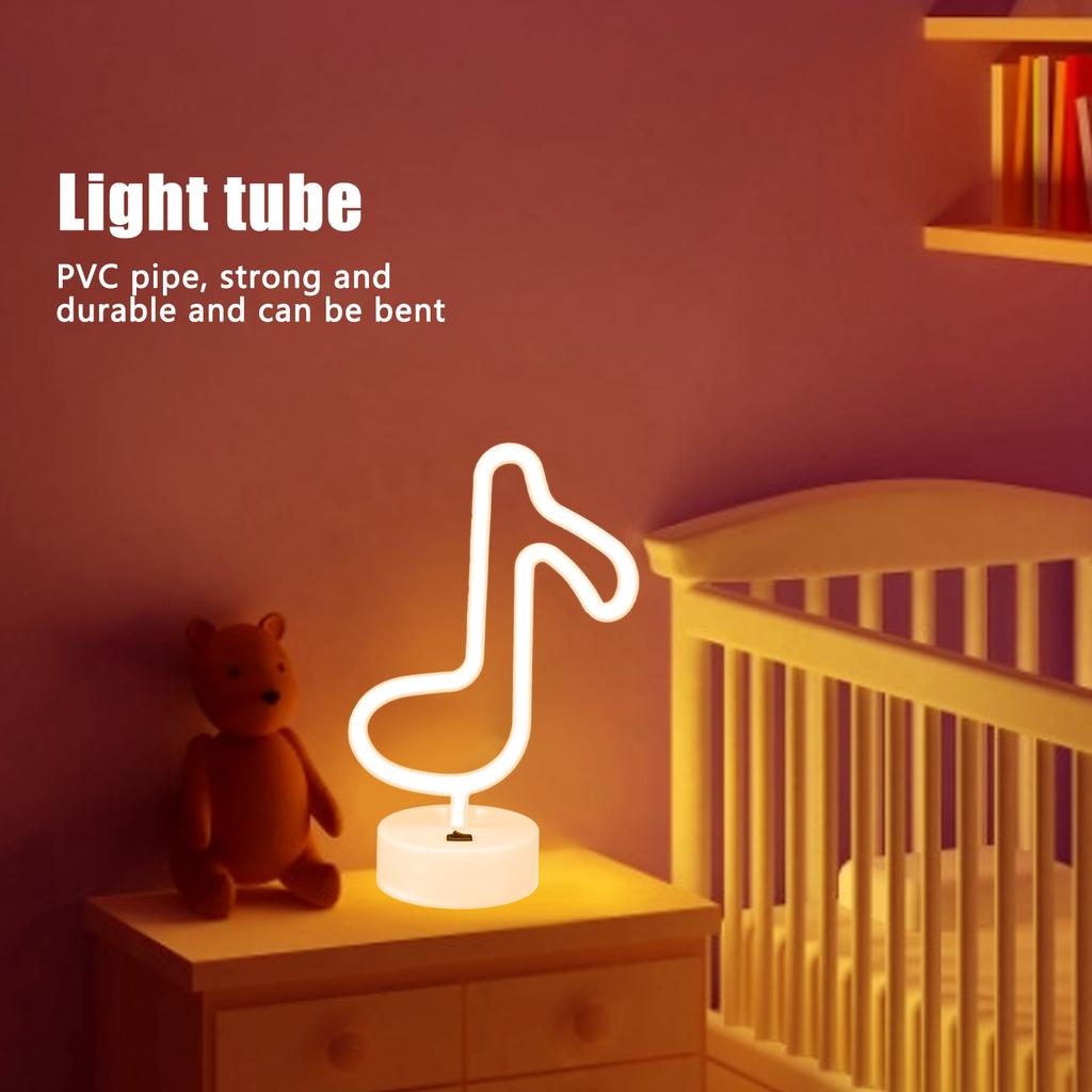 Desktop Lamp Desktop Neon Light Unique Music Note Shaped Night Lamp Home Bedroom Kids Room Table Decoration Neon Sign Neon Light