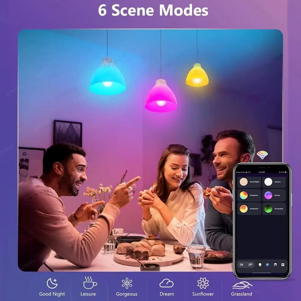 Ewelink E27 Smart WiFi RGB LED Lampe APP Fernbedienung Dimmbare Lampe Sprachsteuerung Funktioniert mit Alexa Google Alice Smart Home