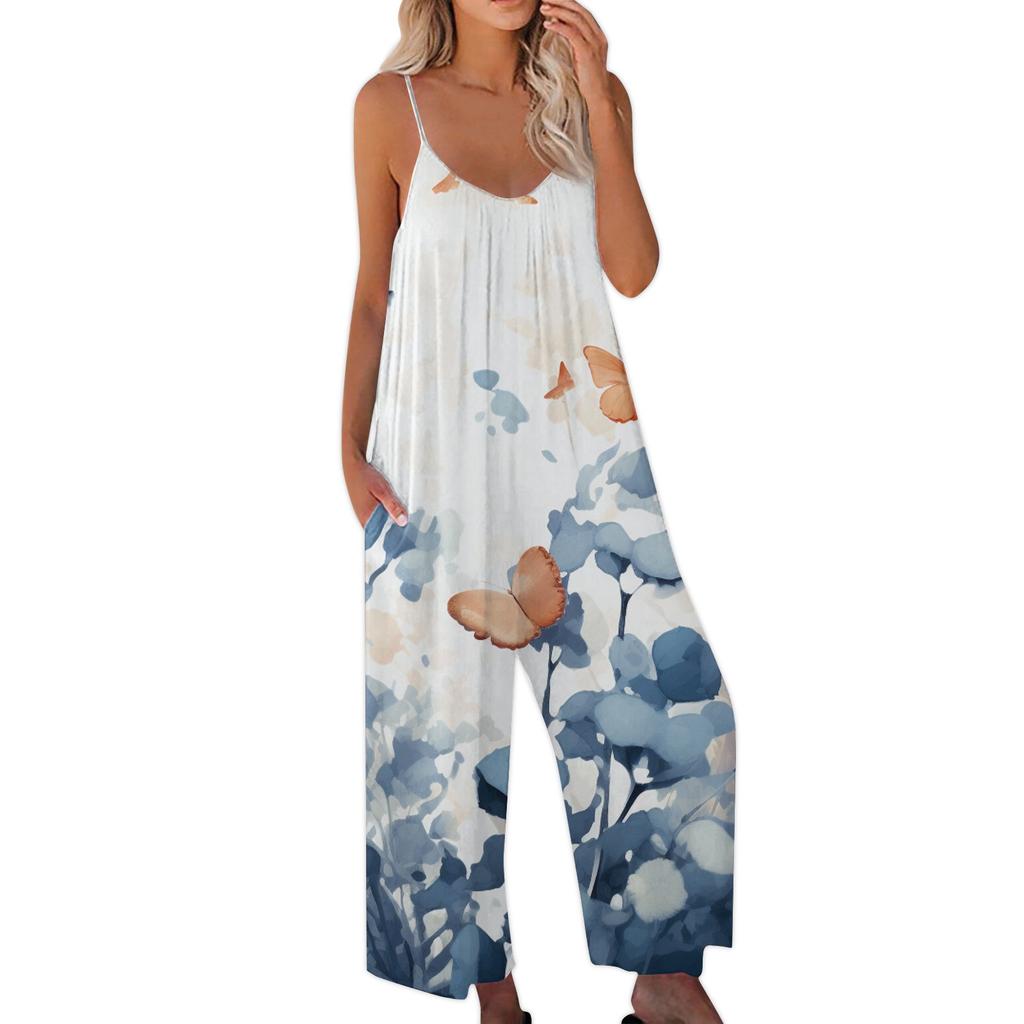 Dámský overal s potiskem Ležérní, volný, nastavitelný podvazkový overal