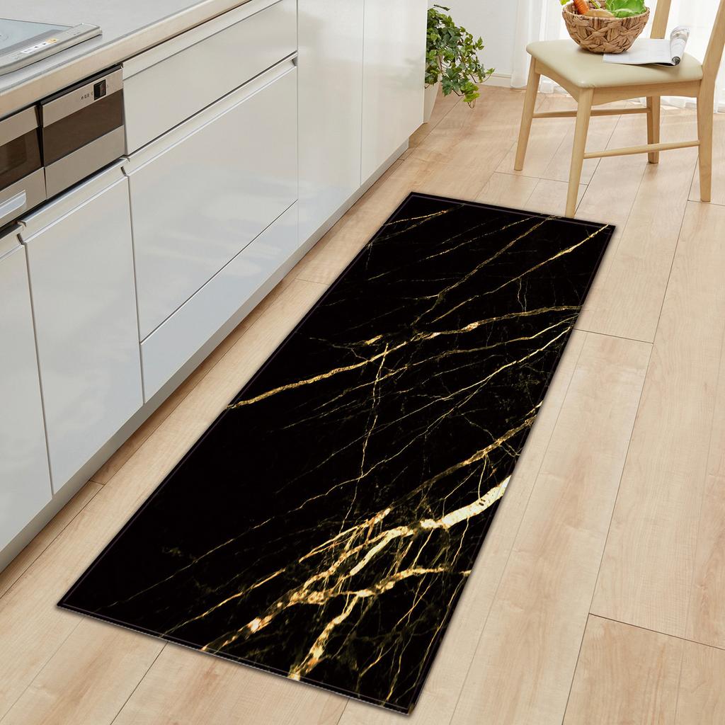 Marble Carpet Long Floor Mat Stone Pattern Theme Doormat