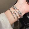 Wolf 18k Gold Plated Zircon Ring Bracelet For Fashion Women