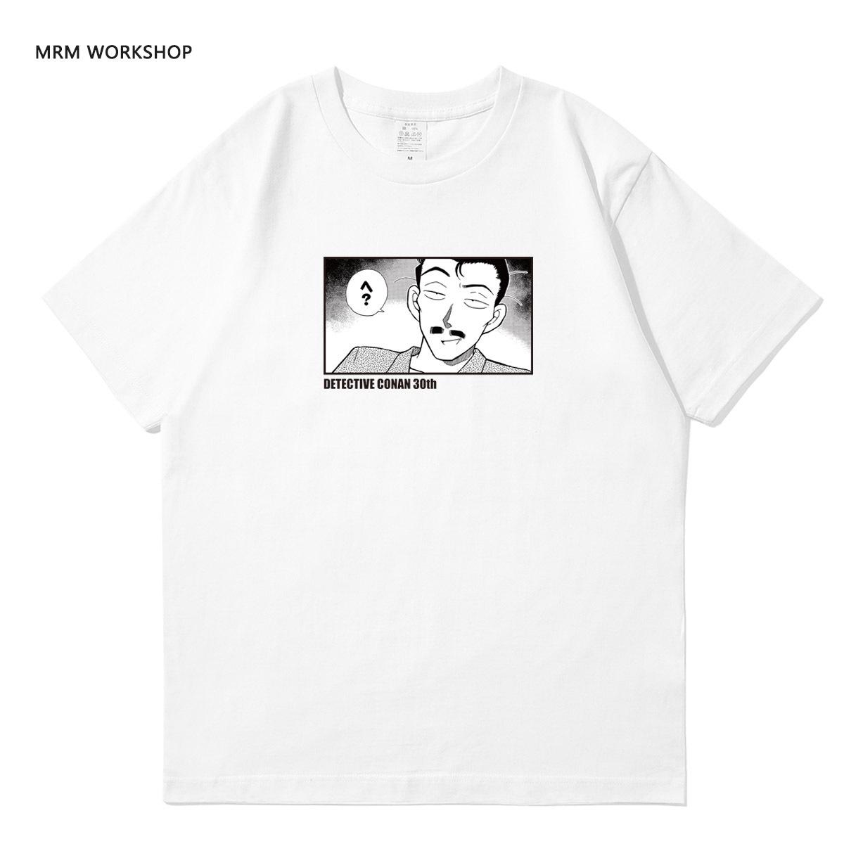 

Аниме Детектив Конан Периферийная одежда Футболка с коротким рукавом Кудо Синити Амуро Через Монстра Вор Кид для мужчин и женщин 4XL