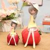 Creative Cute Fruit Girl Figurines Resin Crafts Cartoon Fruit Doll Ornaments Jelly Color Girl Car Accessories Decor Gifts