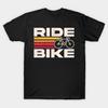 Men Black Print T-shirt Ride Bike No-Cut Transfer Paper Print Cotton Tshirt