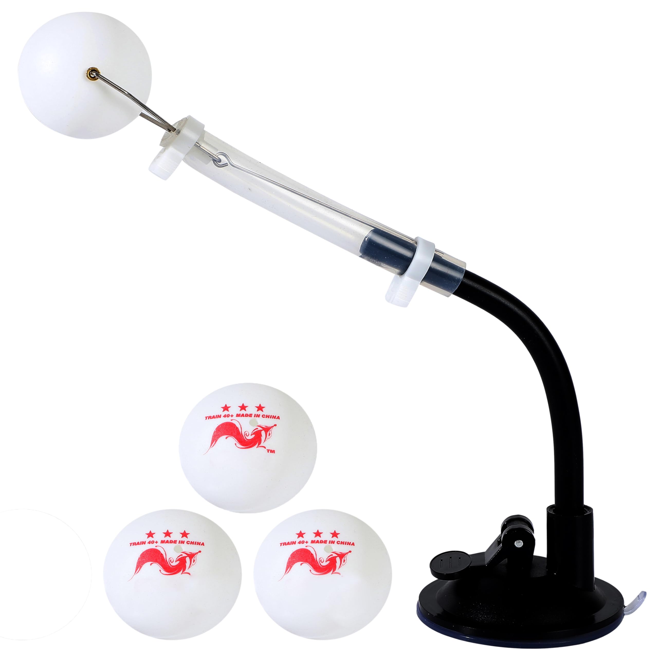 

akindou Table Pong Practice Machine with Adjustable Arm Angle for and Visual Spin Effects Cup Tennis/Ping Cut, Drive, Chiquita, (Suction Mount)