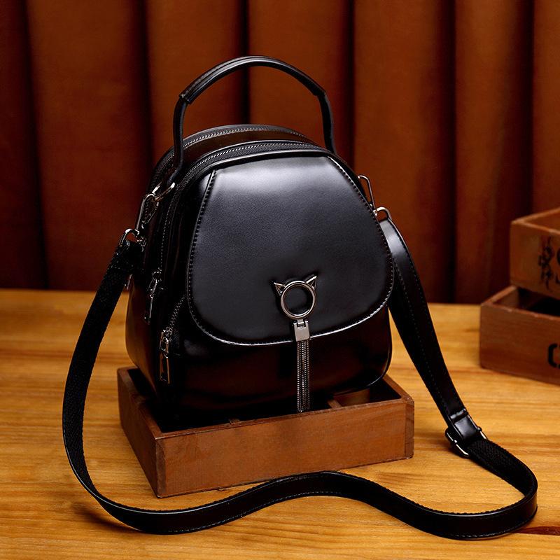 

Новый маленький рюкзак, легко сочетающийся, многоцелевой, женская сумка из ретро кожи с масляной восковой пропиткой, корейская версия, сумка через плечо на одно плечо, сумочка