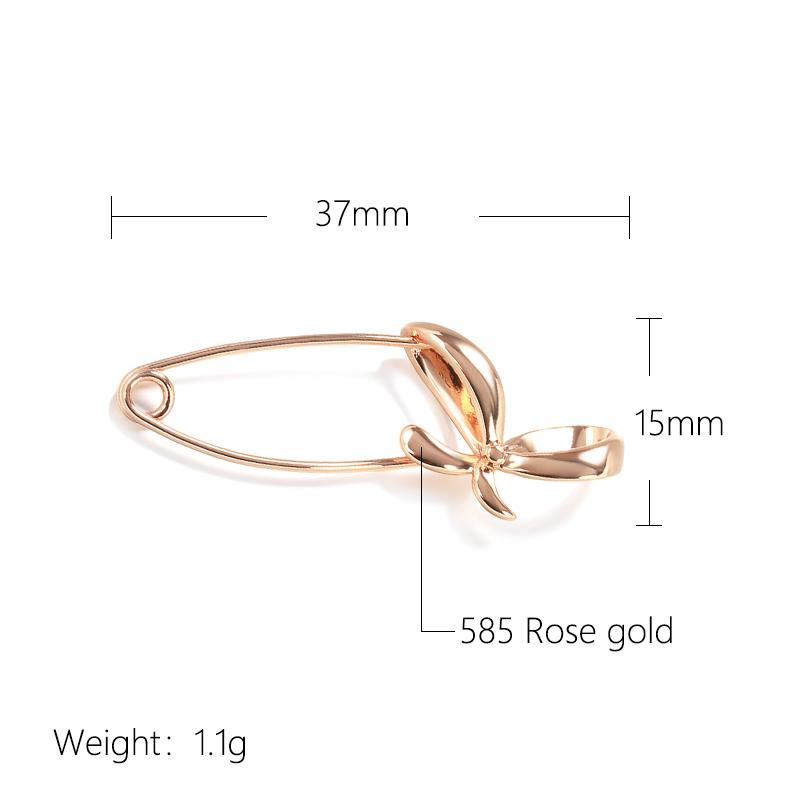 New  Rose Gold Women Brooch Fashion Wedding Jewelry Unique Creative Hollow Metal Bowknot Boutonniere Fine  Brooch