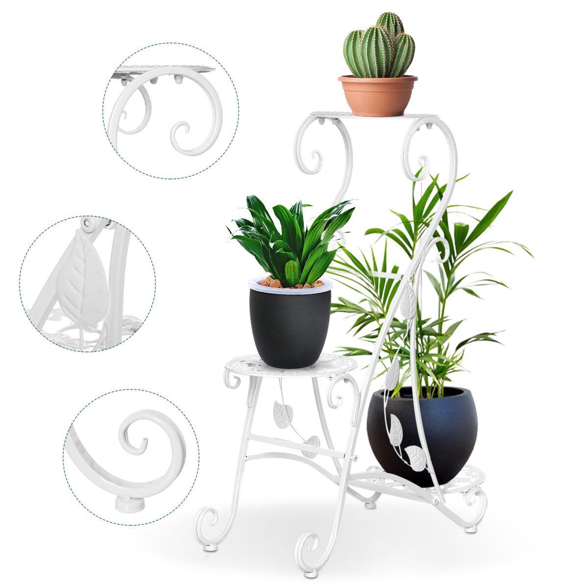 

57x22x73 см, 2,1 кг, 3-х уровневая металлическая подставка для растений, держатель для цветочного горшка, полка, стойка для сада, патио, балкона, дома, черный/белый/кофейный
