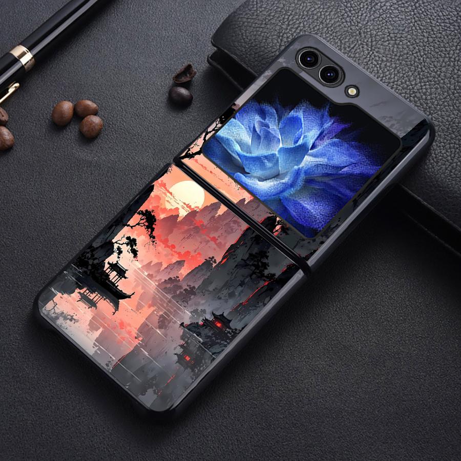 

Ink Art Print Japanese Landscape Mountain Case for Samsung Galaxy Flip3 Flip4 Z Flip 7 6 5 4 3 Flip7 FE Flip6 Flip5 Back Phone Galaxy Z Flip 5G