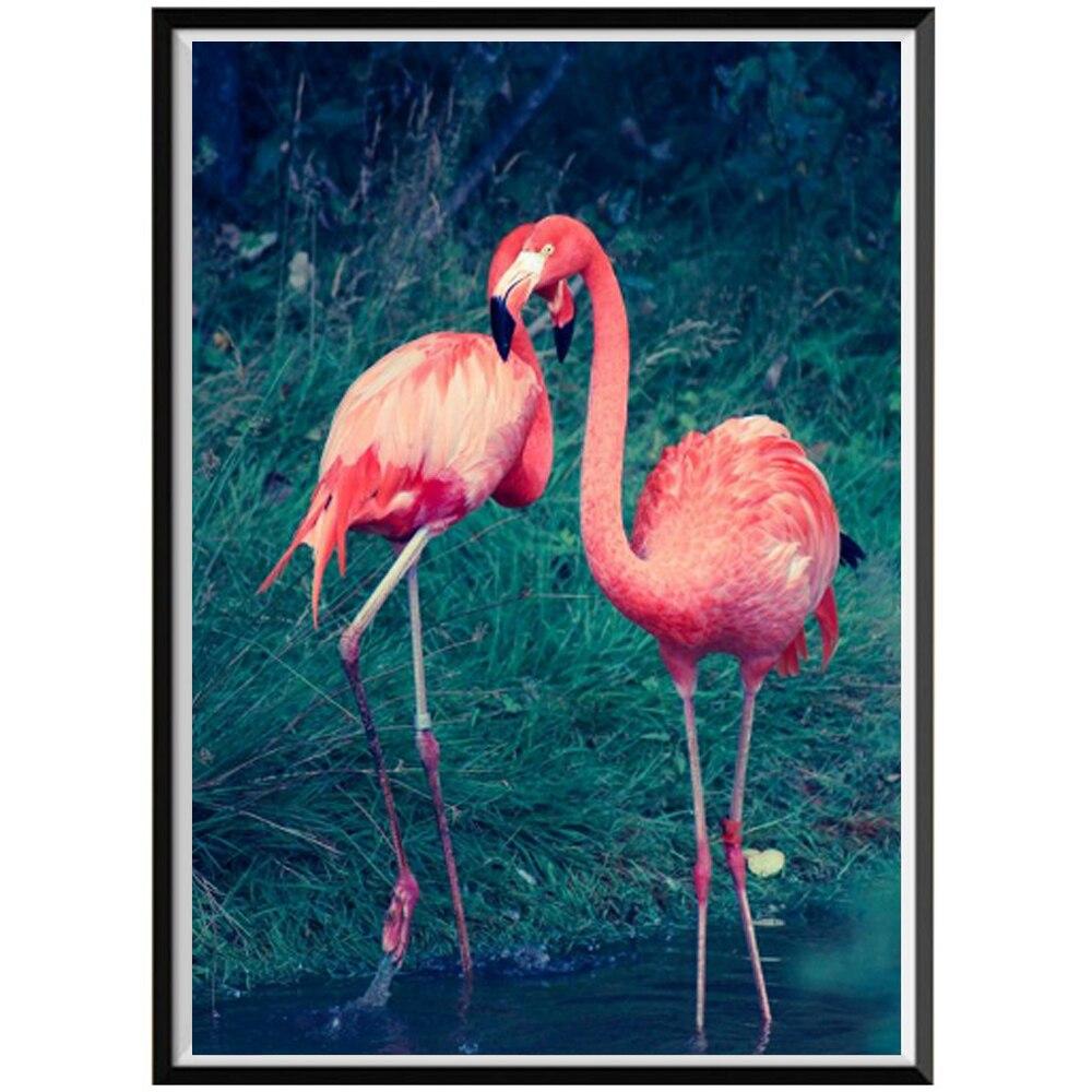 New Diamond Painting Flamingo Animal Creek 5D Rhinestone Embroidery Red Heron Landscape Picture Diamond Inlaid Christmas Gift