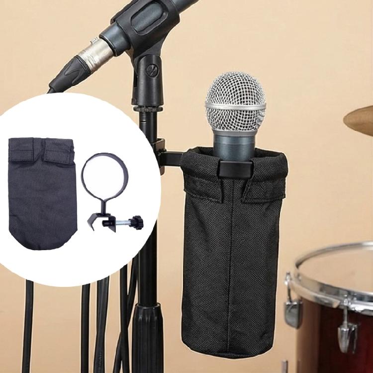 Compact Drum Microphone Stand with Reinforced Fabric Structure and Practical Stick Storage Compartment Stick Holder