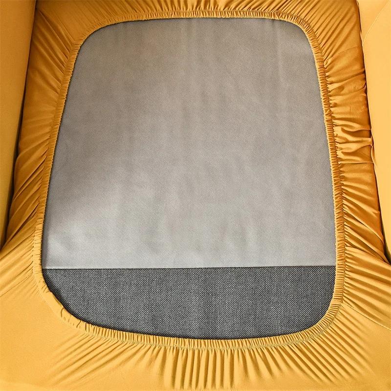 Elastic Wing Chair Cover Stretch Spandex Wingback Sofa Slipcovers Solid Color Wing Armchair Covers with Seat Cushion Covers