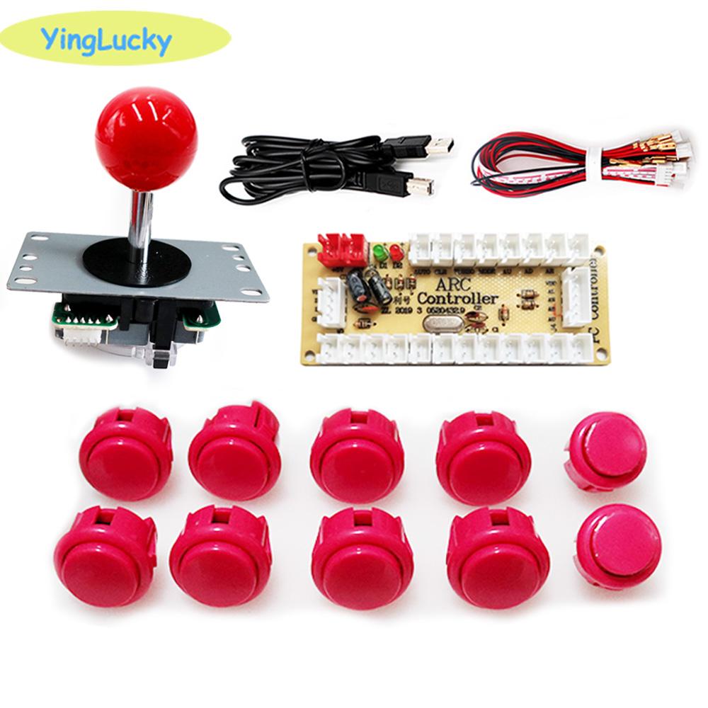 Arcade 2 Player Zero Delay Kit Mando Arcade Usb Encoder To Pc Rasberry Pi SANWA Push Button Joystick Usb Arcade Cabinet