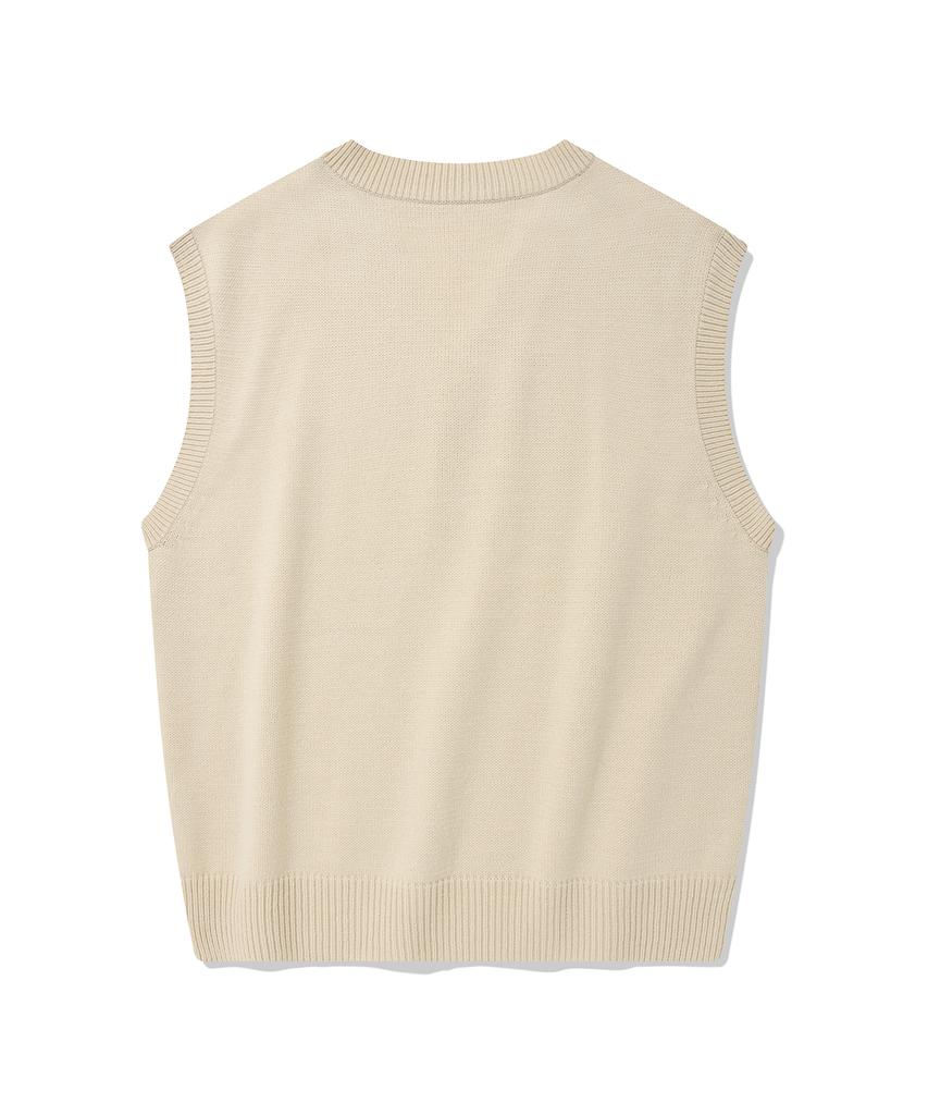 Gilet Tricot col V Fallett Beige