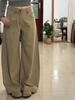 Women's High-Waisted Khaki Wide-Leg Jeans, Autumn 2025 New Style, Slimming Straight Fit Casual Pants