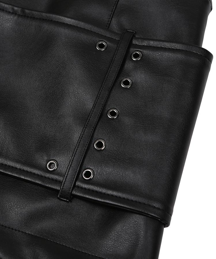 Eonibeu Leder Minirock Schwarz