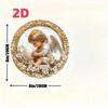 Vintage Metal Floral Angel Art Gold Frame Round Wall Decor Gift Home Cafe