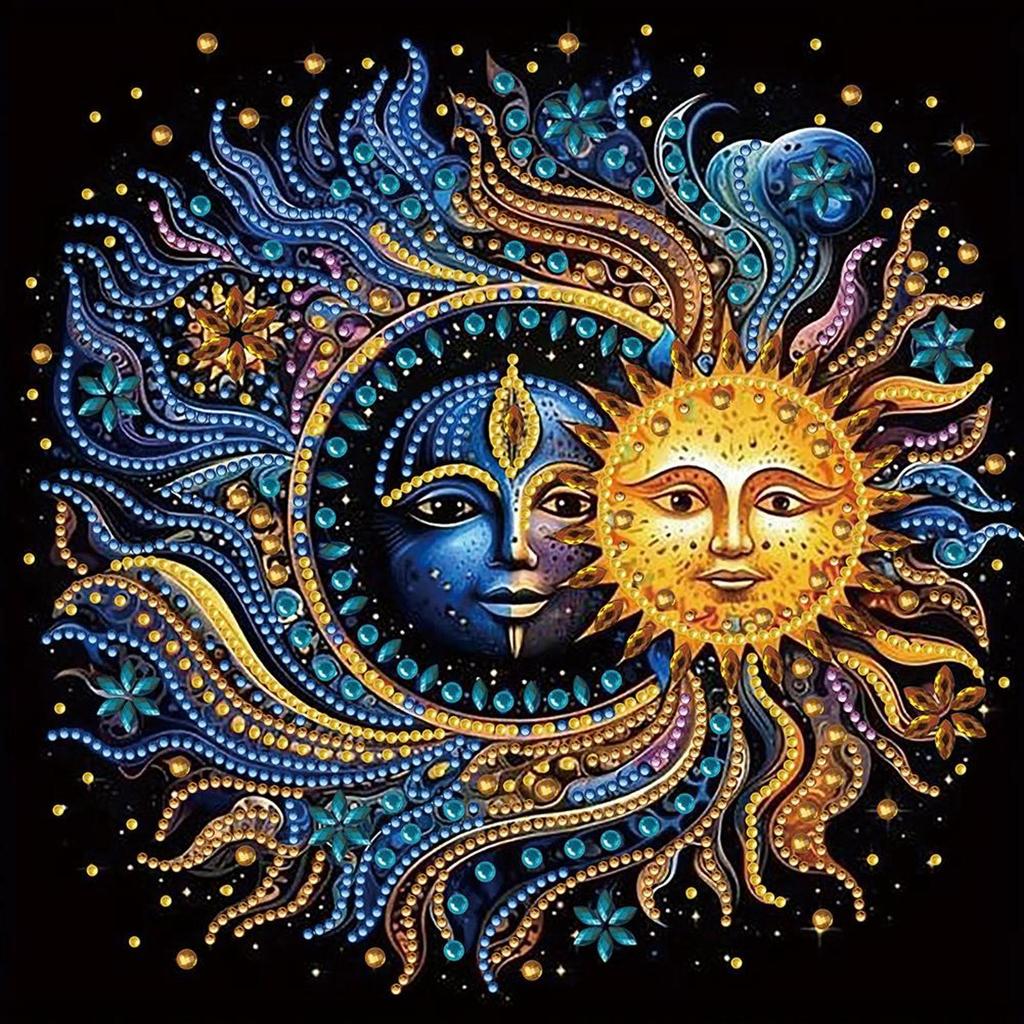 5D DIY Partial Special Shaped Drill Diamond Painting Kit Flowers Stars Moon Art