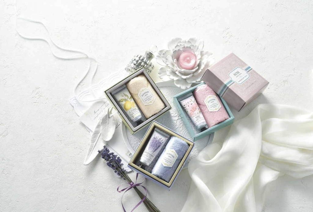 SACHIHARE [Women's Prize Gift] Hand Cream & Soft Handkerchief Towel with Thank You Stickers (Set of 3 (2-piece set x 3 types))