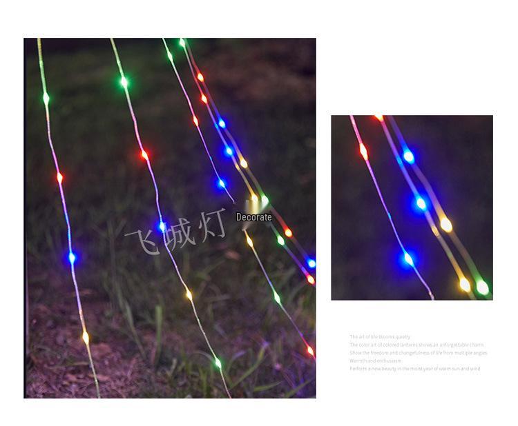 Pentagram Solar LED Waterfall String Lights for Outdoor Christmas Decoration