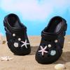 Starfish Seashell Clogs for Girls, Cute Shoes Accessories, Girls DIY Sandals Beach Decoration Outdoor Slippers 3057