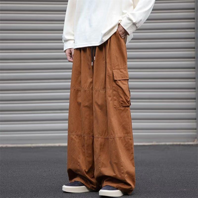 Overalls Men's Autumn New High Street Ins Trendy Brand Multi-pocket Loose Straight-leg Pants Neutral Wind Drawstring Casual Pants