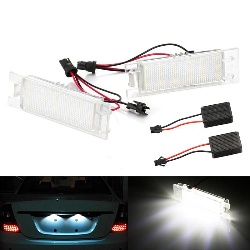 2 Pcs For Opel Astra H J OPC Corsa C D ignia Car LED Number License Plate Lights Lamp Auto Replacement Accessories