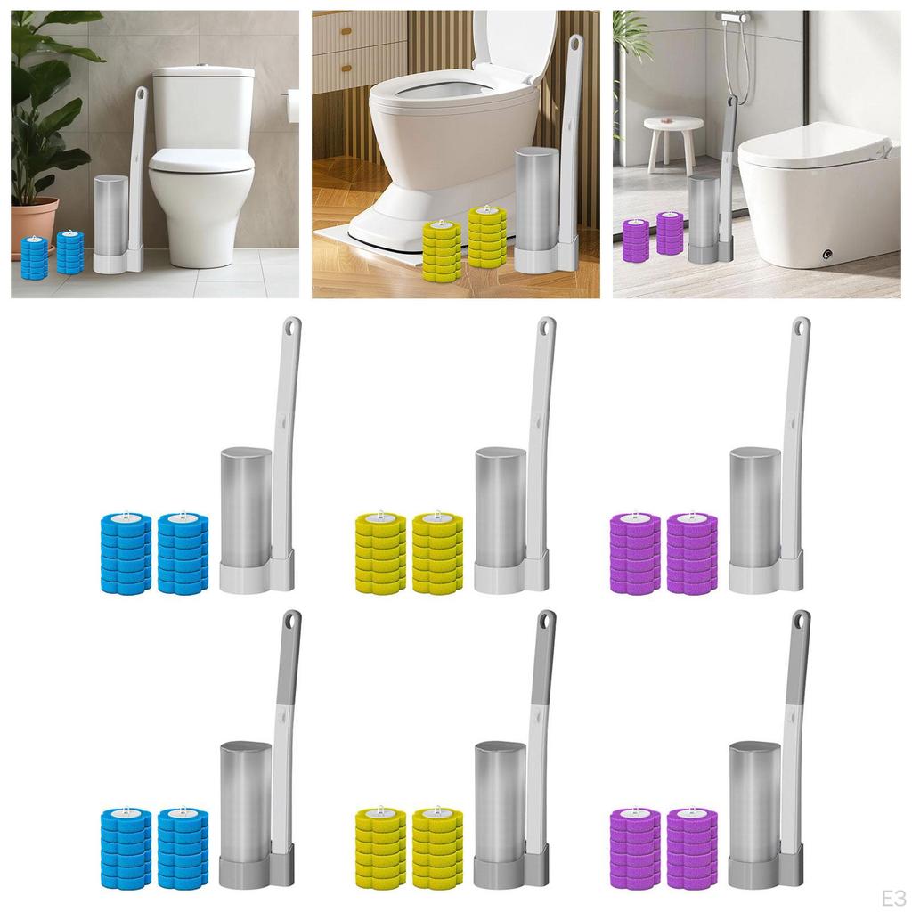 12 Pieces Toilet Brush Set Cleaning Replacement Pad Starter Kit Bowl with