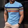 Mens Loose Fit Short Sleeve T-Shirt With 3D Digital Print Casual Straight Cut Cotton Blend Tee