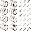 Stainless Steel Women's Stylish & Fashionable Nose Studs & Nose Rings Set, Heart-shaped Zircon Body Jewelry, Sexy Set for Dating