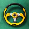Racing Drift Flat Steering Wheel 330mm 13Inch Suede Leather Black Stitching Steering Wheel Fit Car and Simulation Racing PC Game
