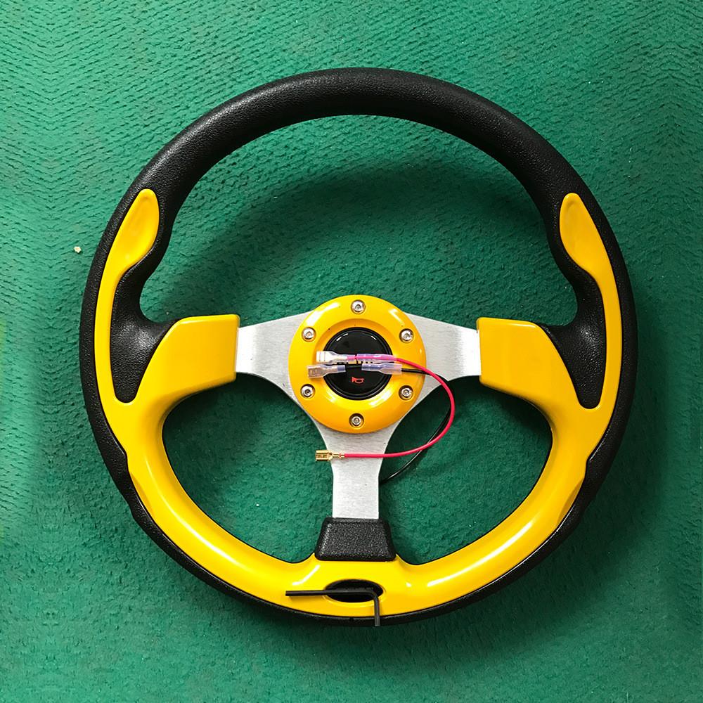 Racing Drift Flat Steering Wheel 330mm 13Inch Suede Leather Black Stitching Steering Wheel Fit Car and Simulation Racing PC Game