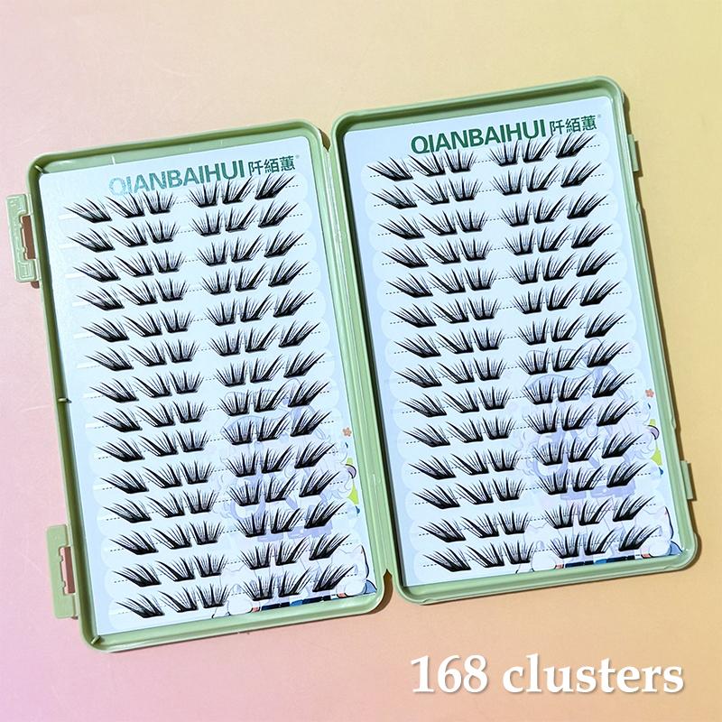 6/28 Rows Eye Manga False Eyelashes Large Capacity Tapered Thick Segmented Individual Cluster Lash Extensions Enlarge Eyes