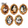 Gold Frame Halloween Decorations Vintage Ghost Fridge Magnet, Retro Refrigerator Decoration Decorative Magnets for with Strong Magnetic Adsorption