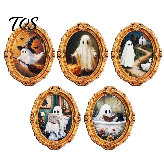 Gold Frame Halloween Decorations Vintage Ghost Fridge Magnet, Retro Refrigerator Decoration Decorative Magnets for with Strong Magnetic Adsorption