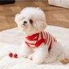 Pet clothes autumn and winter christmas needle red knitted cherry sweater teddy bear small dog two-legged dog clothes